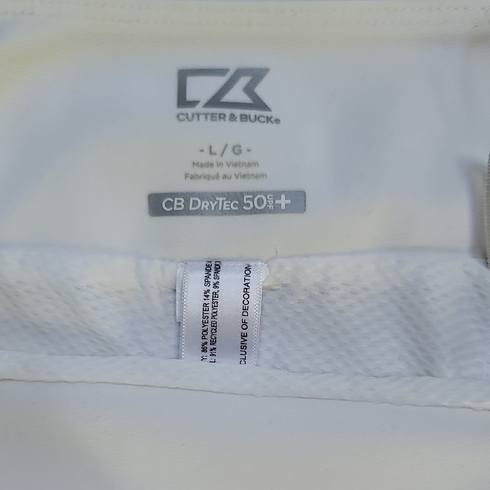 Cutter & Buck White CB DryTec Shirt